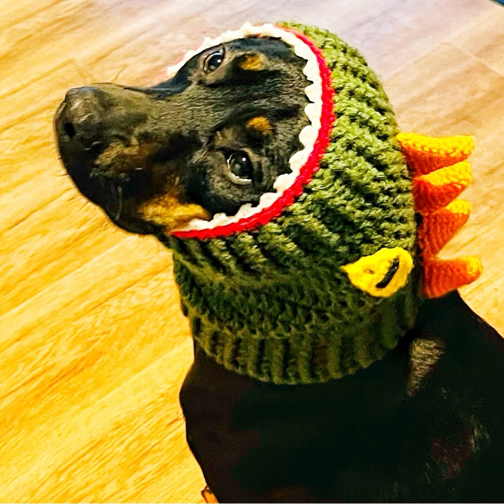 Dog Tyrannosaurus Snood Scarf Cowl- 18 inch neck